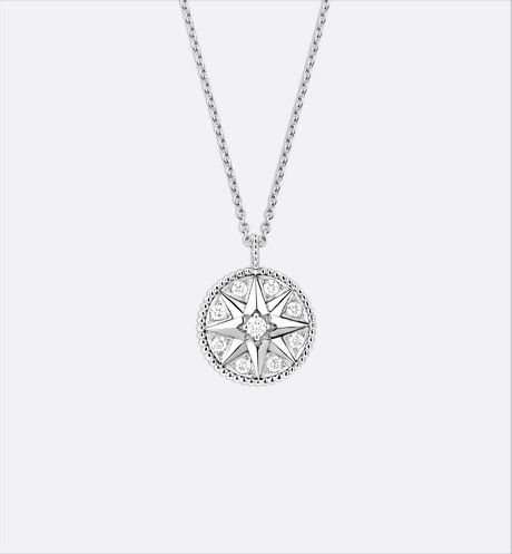 Dior Rose De Vents Eight-pointed Star Pendant Sterling Silver Double-Sided Diamonds Ladies  Medallion Jewellery Set JRDV94002_0000/JRDV95031_0000