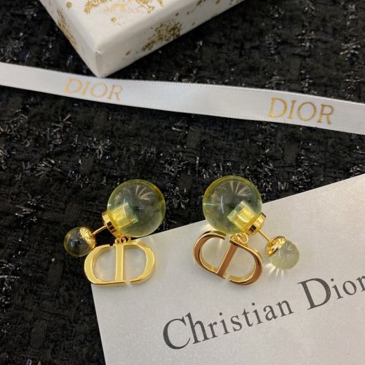Copy Dior Tribales Integrated Buckles Gold CD Pendant Fluorescent Orange / Yellow /Pink Clear Resin Pop Women'S Fashion Earrings E1822TRIPL_D372 / E1822TRIPL_D032 / E1822TRIPL_D304