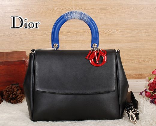 Blue Top Handle Dior "Be Dior" Ladies Black Calfskin Tote Bag Red D.I.O.R Charm 