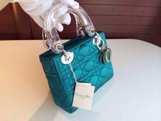 Mini Silver Hardware Transparent Top Handle Dior Lady Default Totes Canange Leather Crossbody Bag Turquoise 