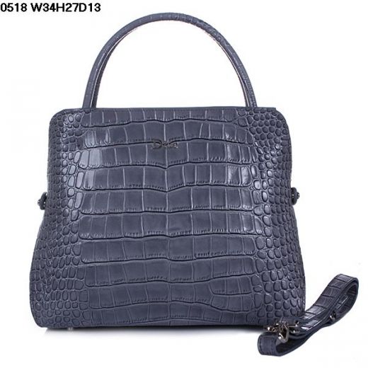 Dior New Ladies Tote Bag Grey Crocodile Leather Adjustable Shoulder Strap Top Handle Online 