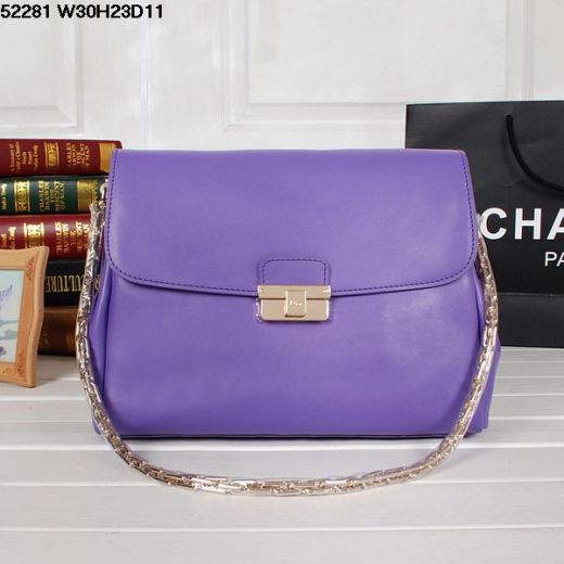 Top Sale Dior Diorling Baguette Golden Chain Womens Purple Leather Flap Shoulder Bag In Paris