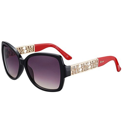 Christian Dior Elegante Jewelry Rose Gold & Red Temples Spring Ladies Cat Eye Eyewear